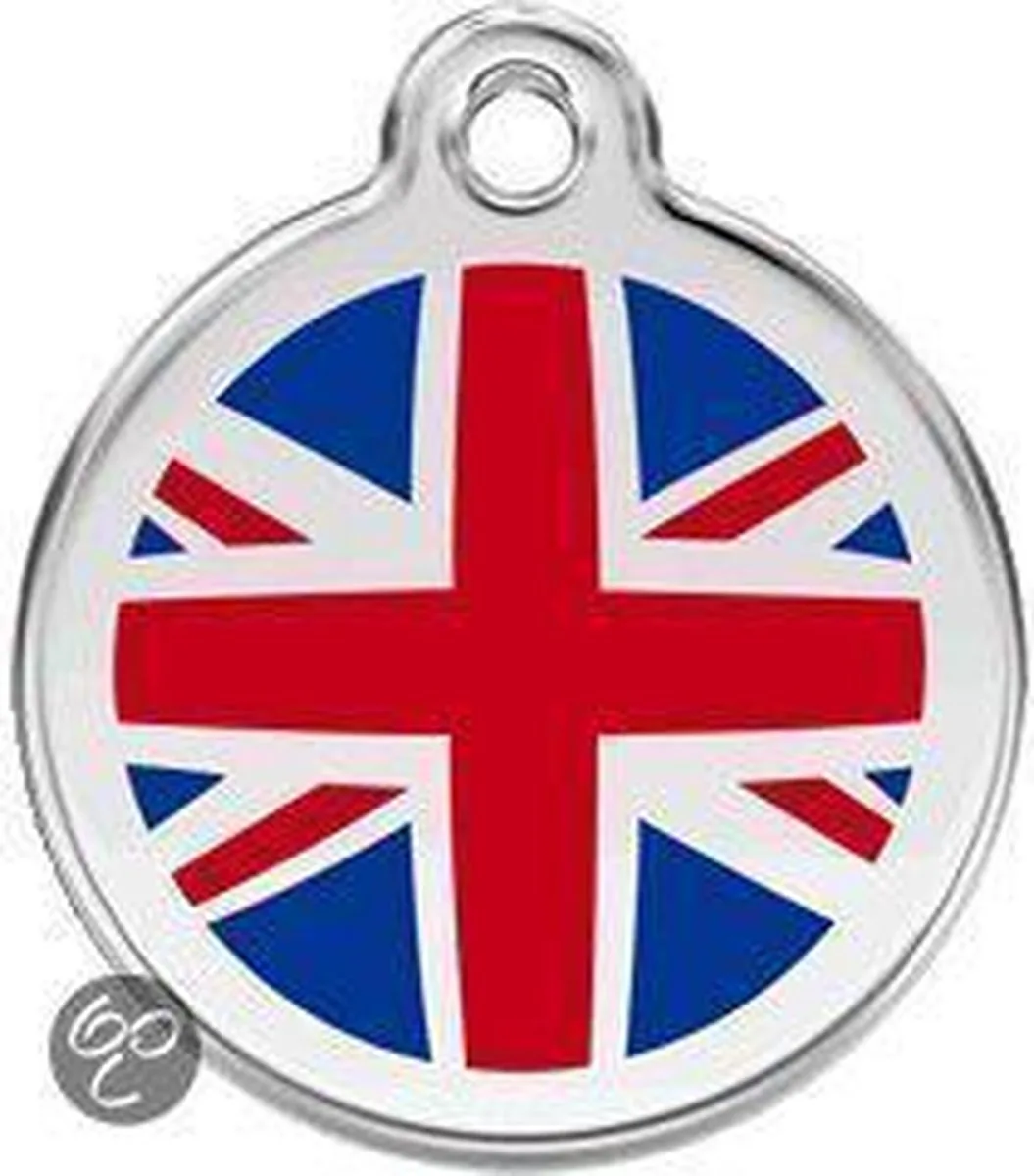 Hondenpenning 20 mm Groot Brittannië de Red Dingo en Engeland vlag – photo produit