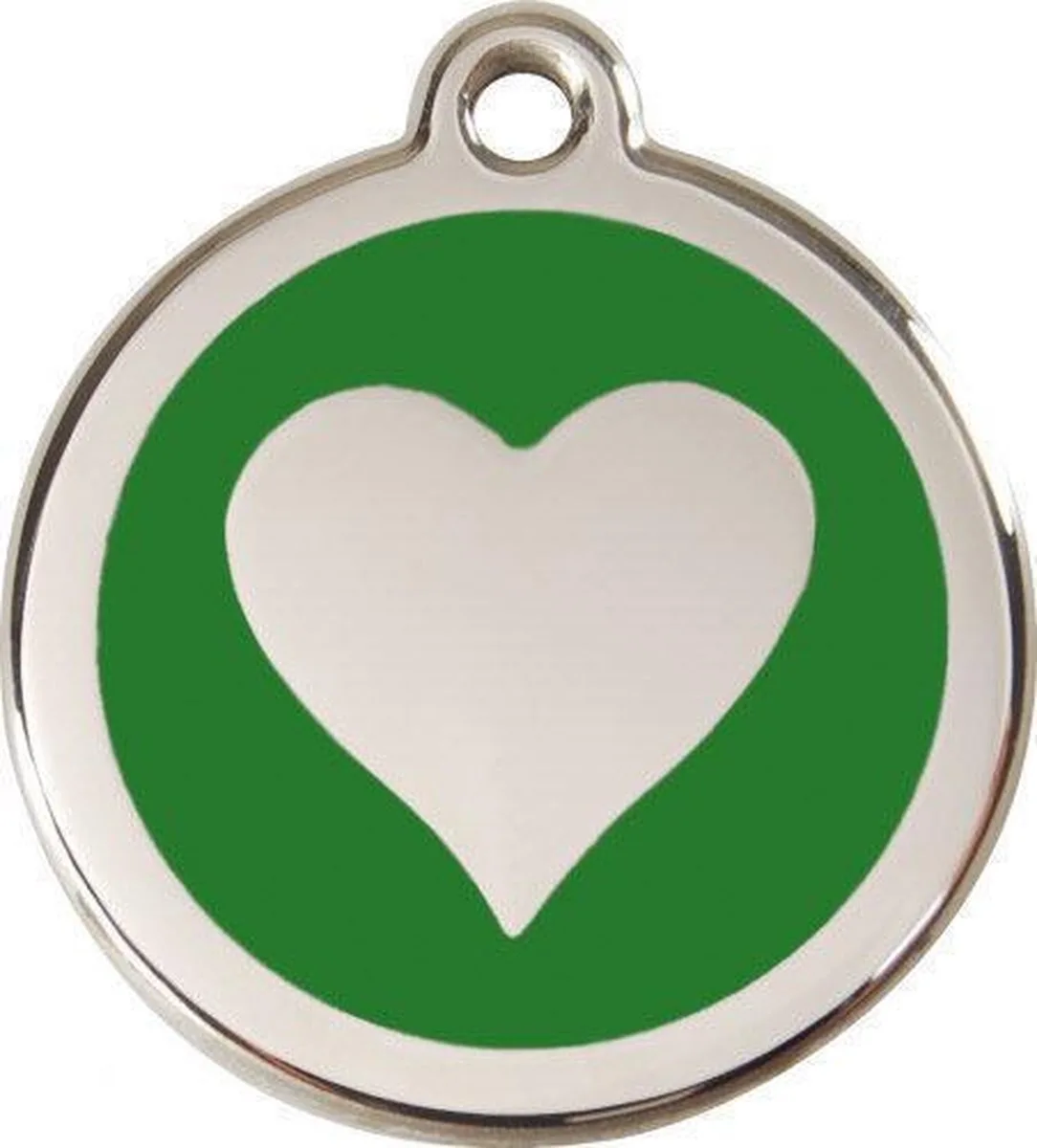 Hondenpenning 20 mm hart groen de Red Dingo en Groen met hart – photo produit
