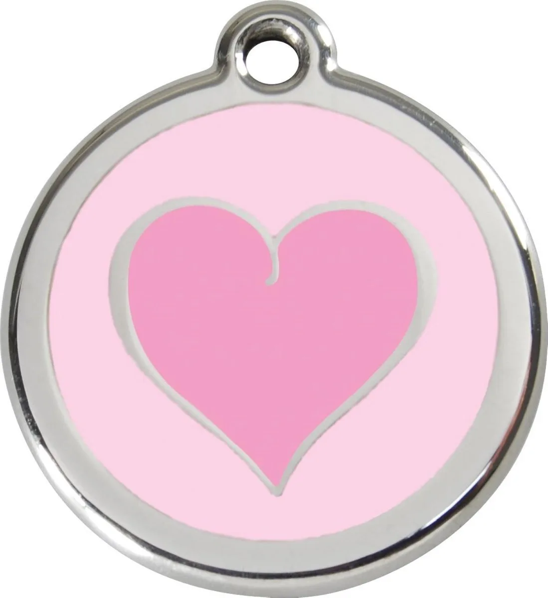 Hondenpenning 20 mm hart roze/roze by Red Dingo in Pink, Roze met hart – product photo