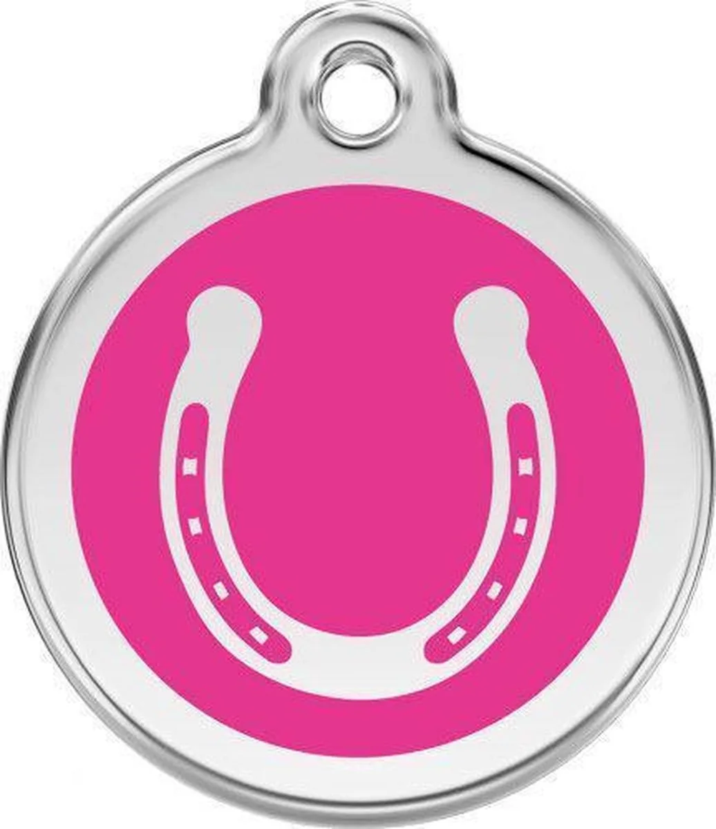 Hondenpenning 20 mm hoefijzer hard von Red Dingo in Rosa – Produktfoto