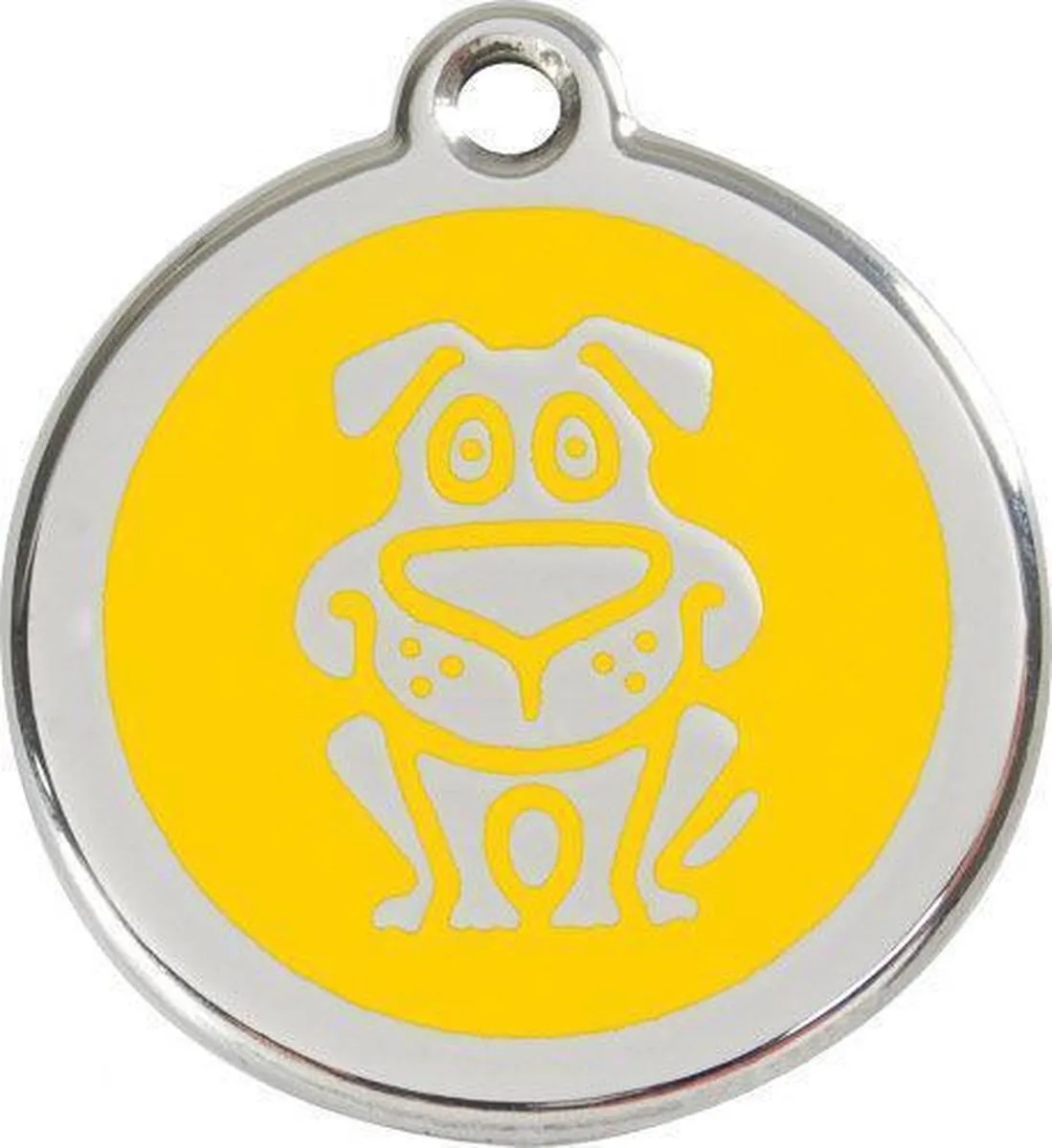 Hondenpenning 20 mm hond geel by Red Dingo in Geel met hond – product photo