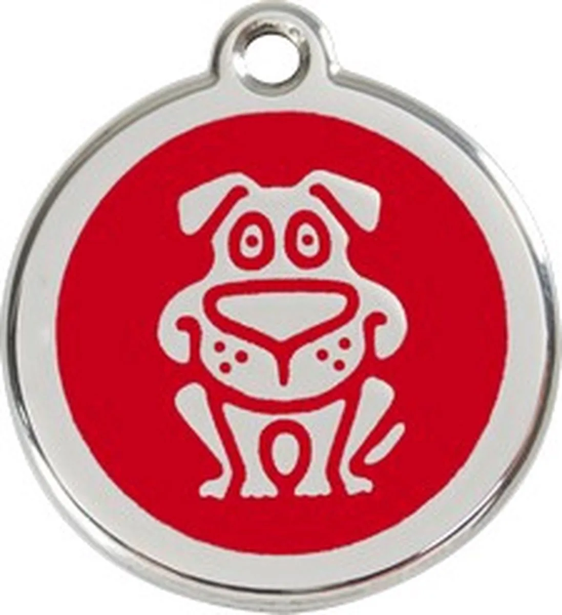 Hondenpenning 20 mm hond rood von Red Dingo in Rood met hond – Produktfoto