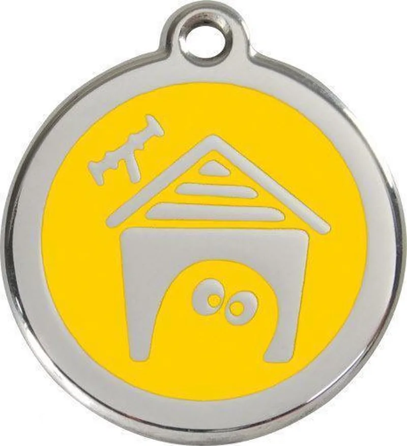 Hondenpenning 20 mm hondenhok geel by Red Dingo in Geel met hondenhok – product photo
