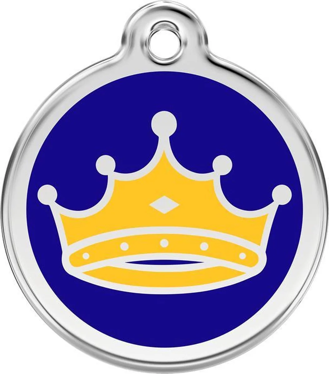 Hondenpenning 20 mm Koning Kroon donkerblauw by Red Dingo in Donkerblauw kroon koning – product photo