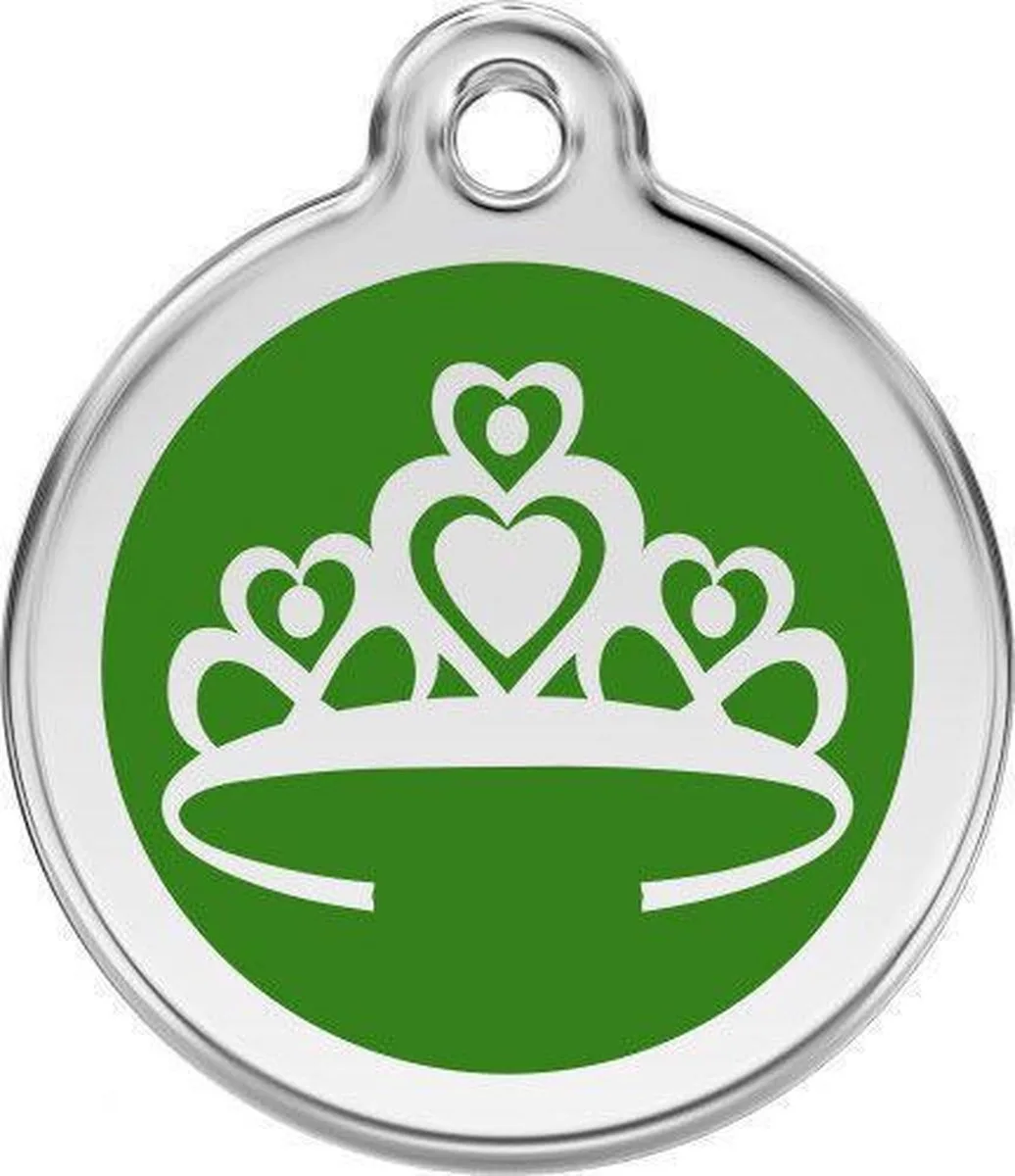 Hondenpenning 20 mm kroon groen von Red Dingo in Groen met kroon – Produktfoto