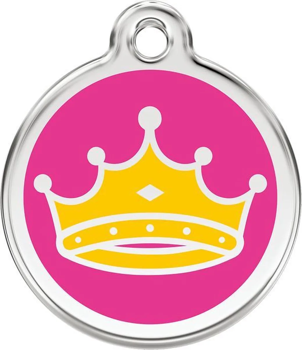 Hondenpenning 20 mm kroon koningin roze de Red Dingo en Roze kroon koningin – photo produit