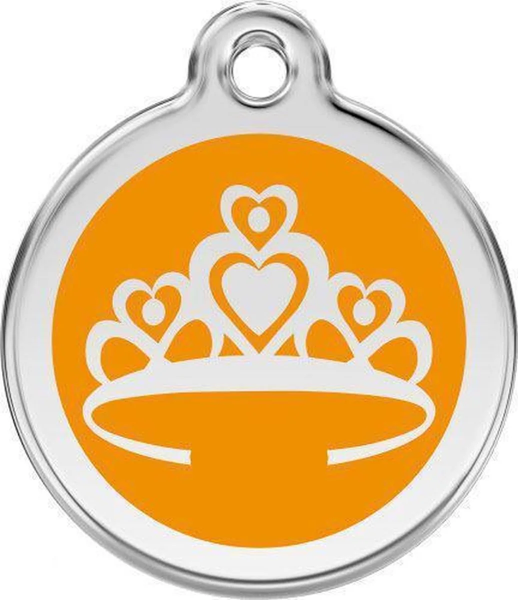 Hondenpenning 20 mm kroon von Red Dingo in Orange – Produktfoto