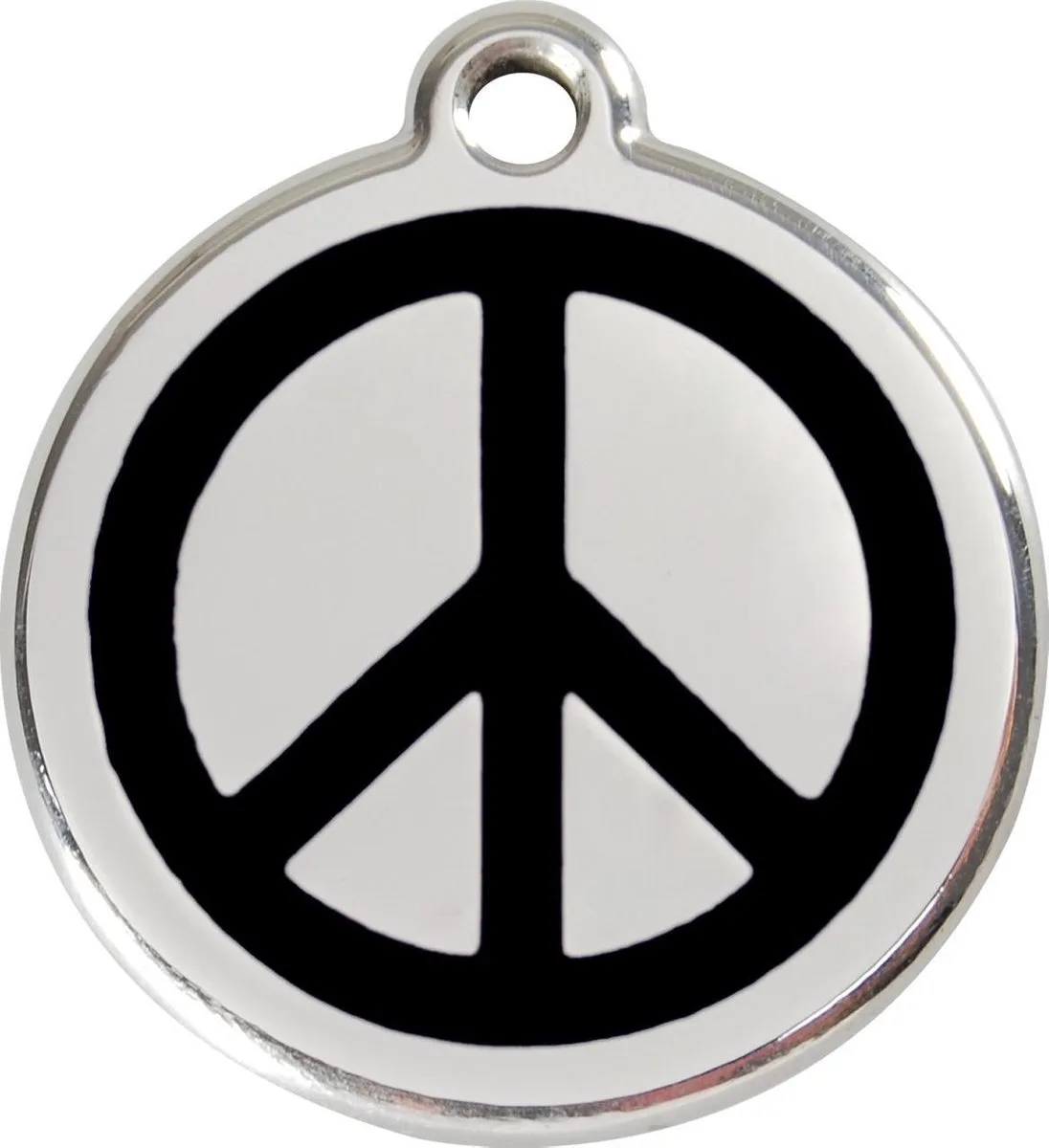 Hondenpenning 20 mm peace zwart von Red Dingo in Zwart peace – Produktfoto