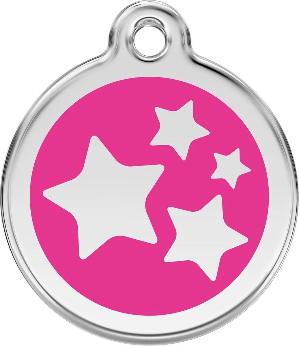 Hondenpenning 20 mm sterren hard von Red Dingo in Rosa – Produktfoto