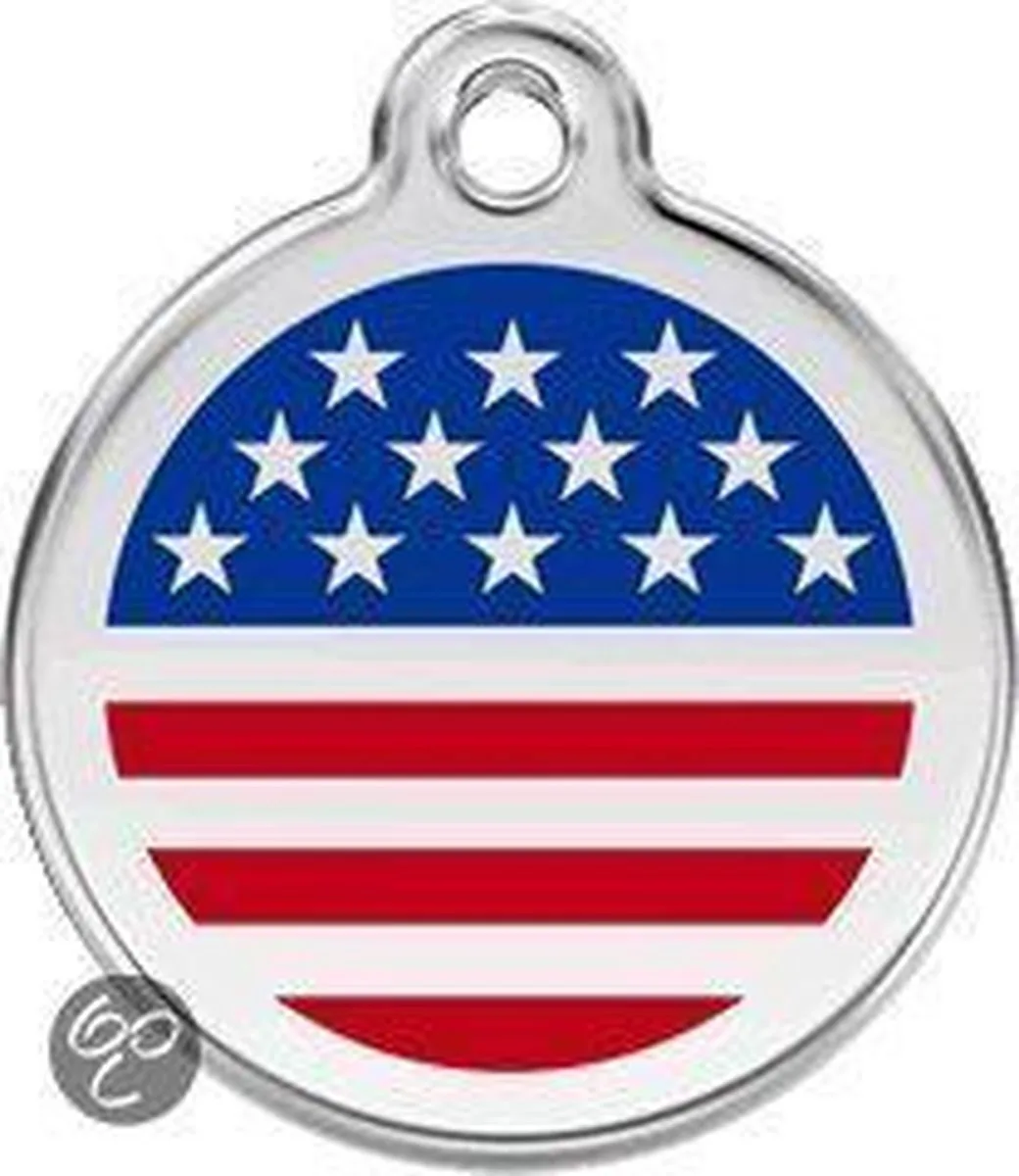 Hondenpenning 20 mm USA Amerika Amerikaanse vlag de Red Dingo en Amerika vlag – photo produit