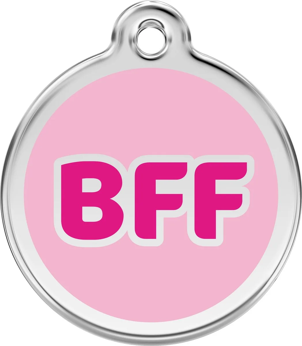 Hondenpenning 30 mm Best Friend roze van Red Dingo in Roze BFF – productfoto