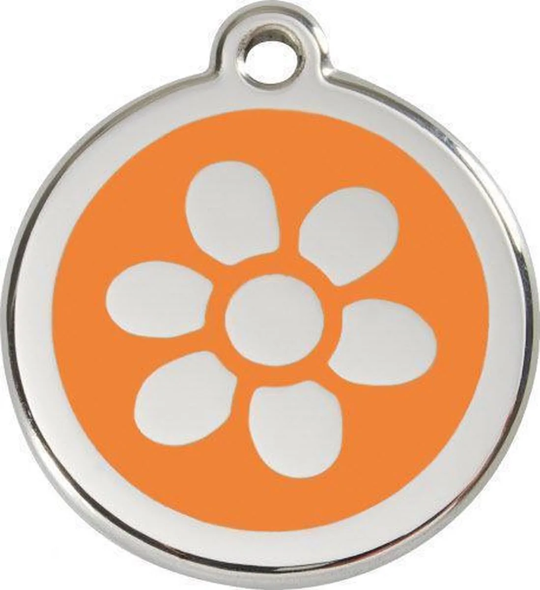 Hondenpenning 30 mm bloem oranje by Red Dingo in Oranje met bloem – product photo