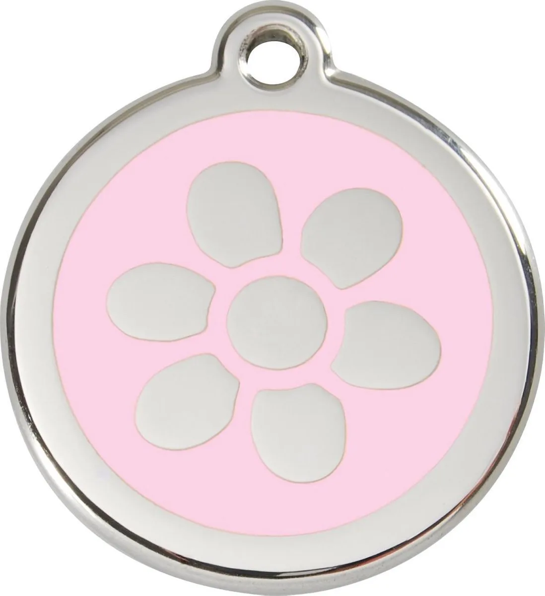 Hondenpenning 30 mm bloem van Red Dingo in Roze – productfoto