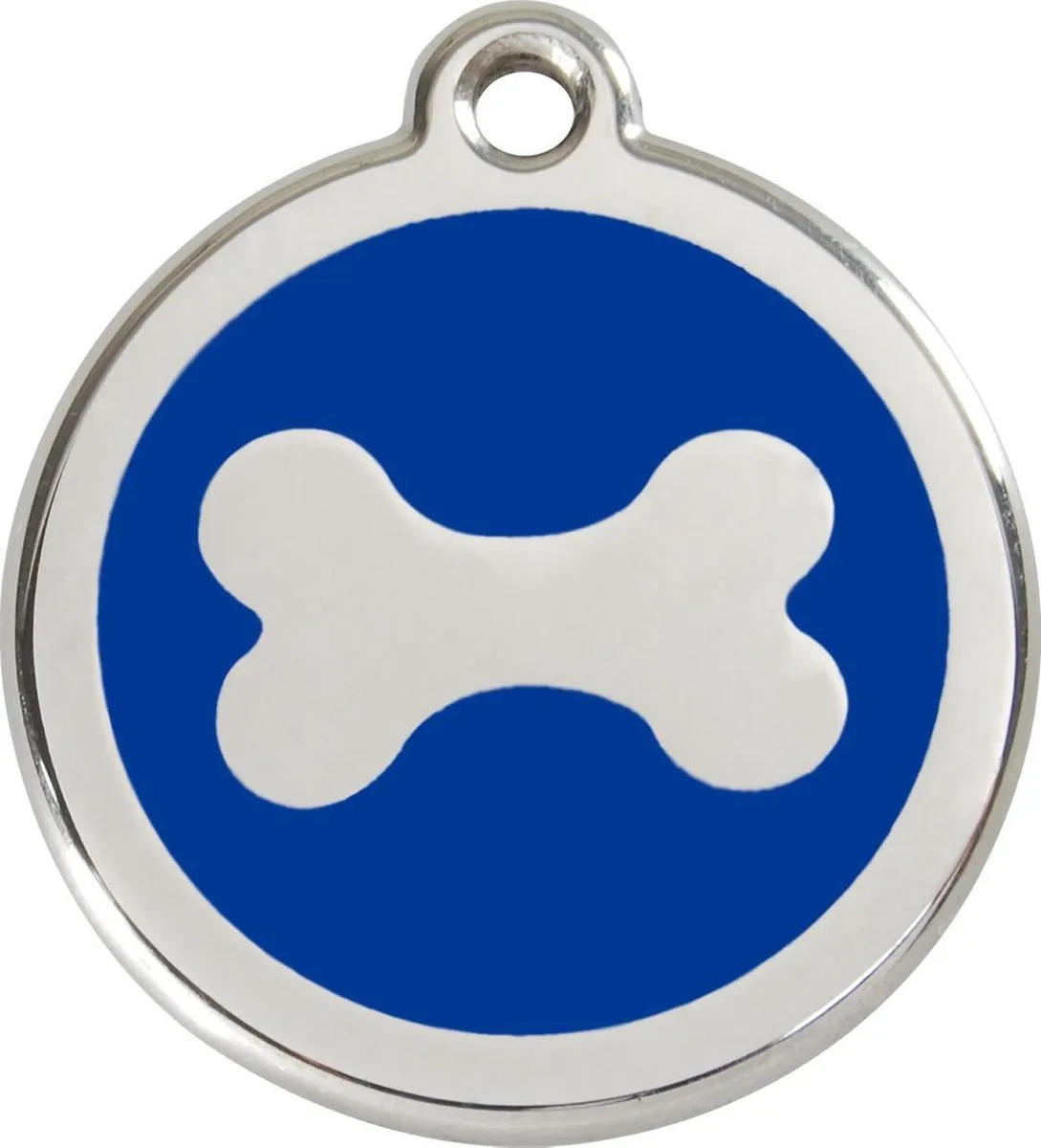 Hondenpenning 30 mm bot donkerblauw van Red Dingo in Donkerblauw met bot – productfoto