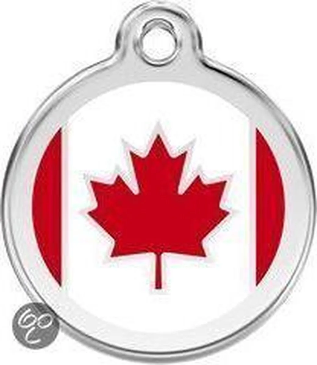 Hondenpenning 30 mm Canada Canadese vlag van Red Dingo in Canada vlag – productfoto