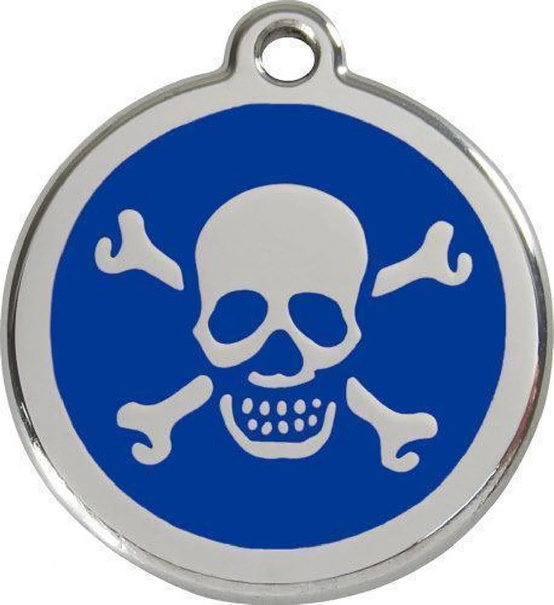 Hondenpenning 30 mm doodshoofd donkerblauw från Red Dingo i Donkerblauw doodshoofd – produktbild
