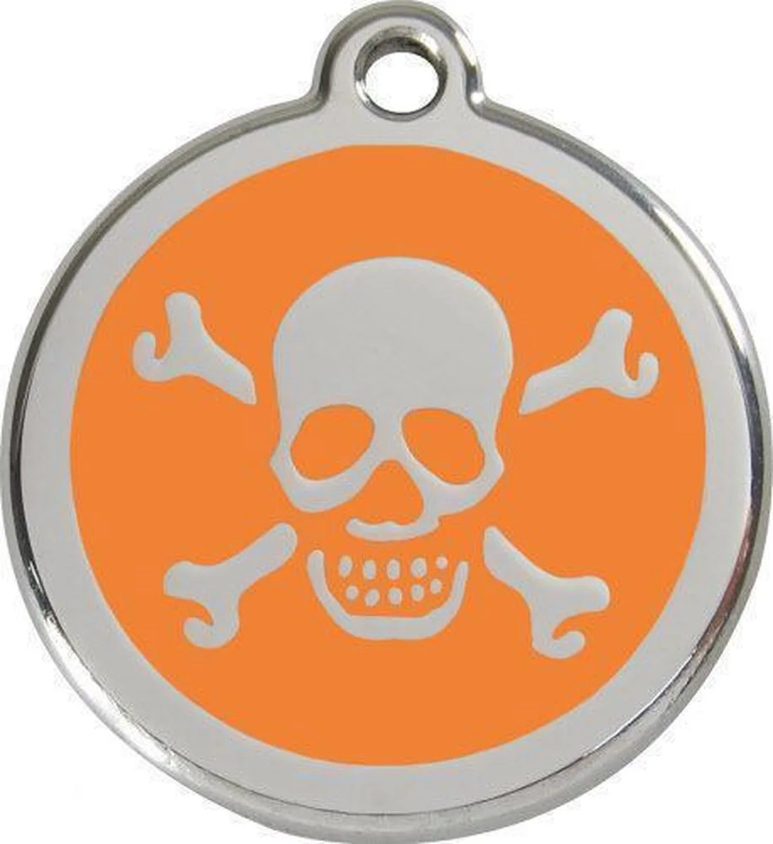 Hondenpenning 30 mm doodshoofd oranje från Red Dingo i Oranje met doodshoofd – produktbild