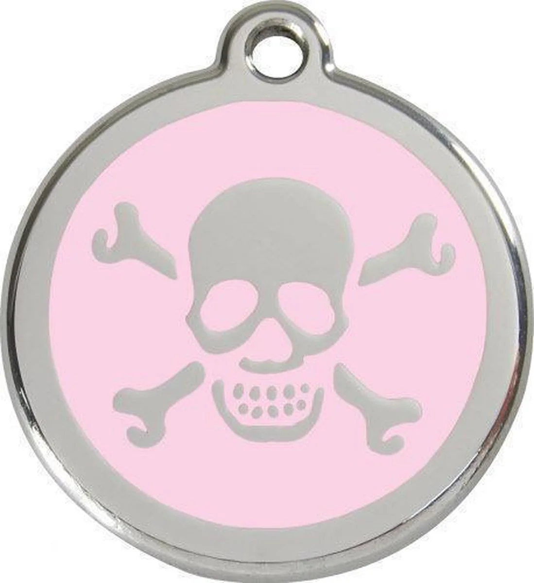 Hondenpenning 30 mm doodshoofd van Red Dingo in Roze – productfoto