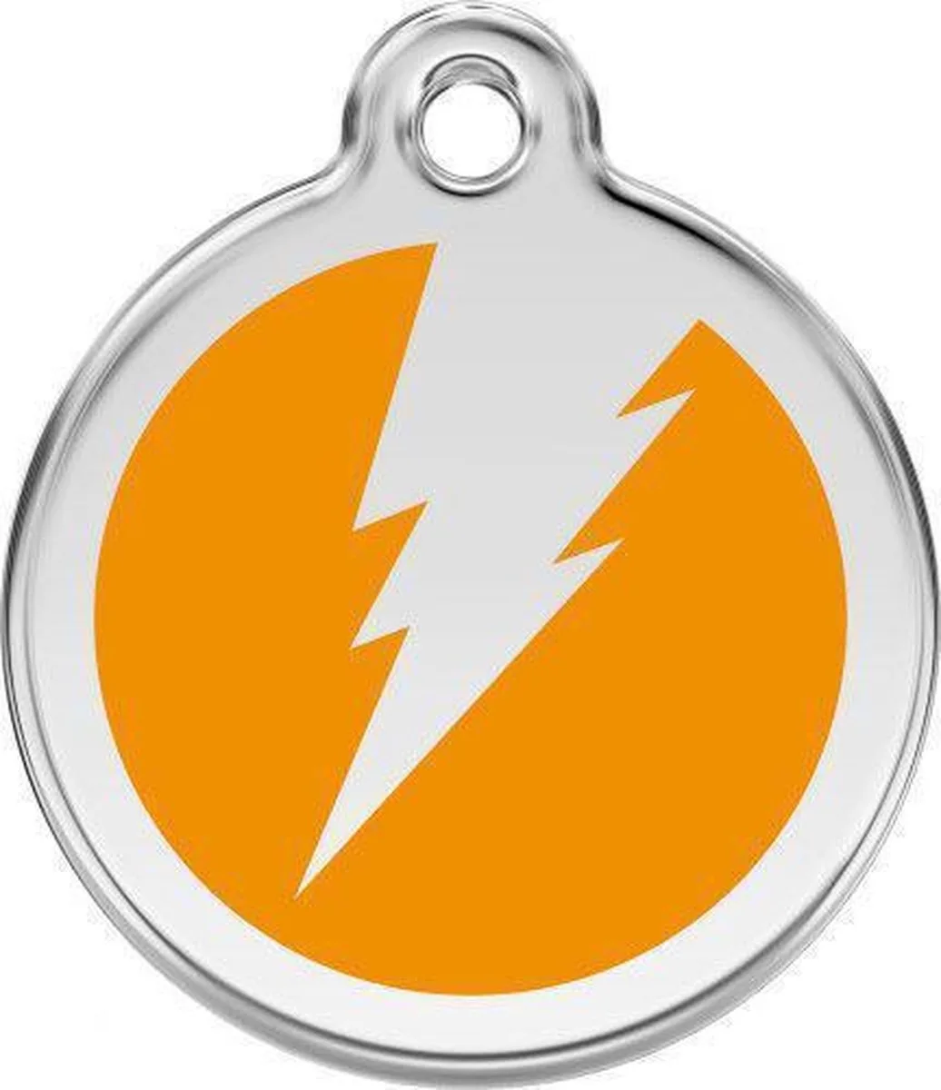 Hondenpenning 30 mm flits oranje von Red Dingo in Oranje met flits – Produktfoto