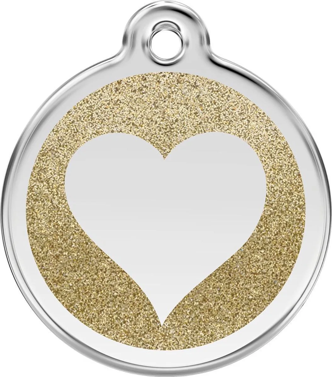 Hondenpenning 30 mm hart glitter goudkleurig von Red Dingo in Glitter goudkleurig hart – Produktfoto