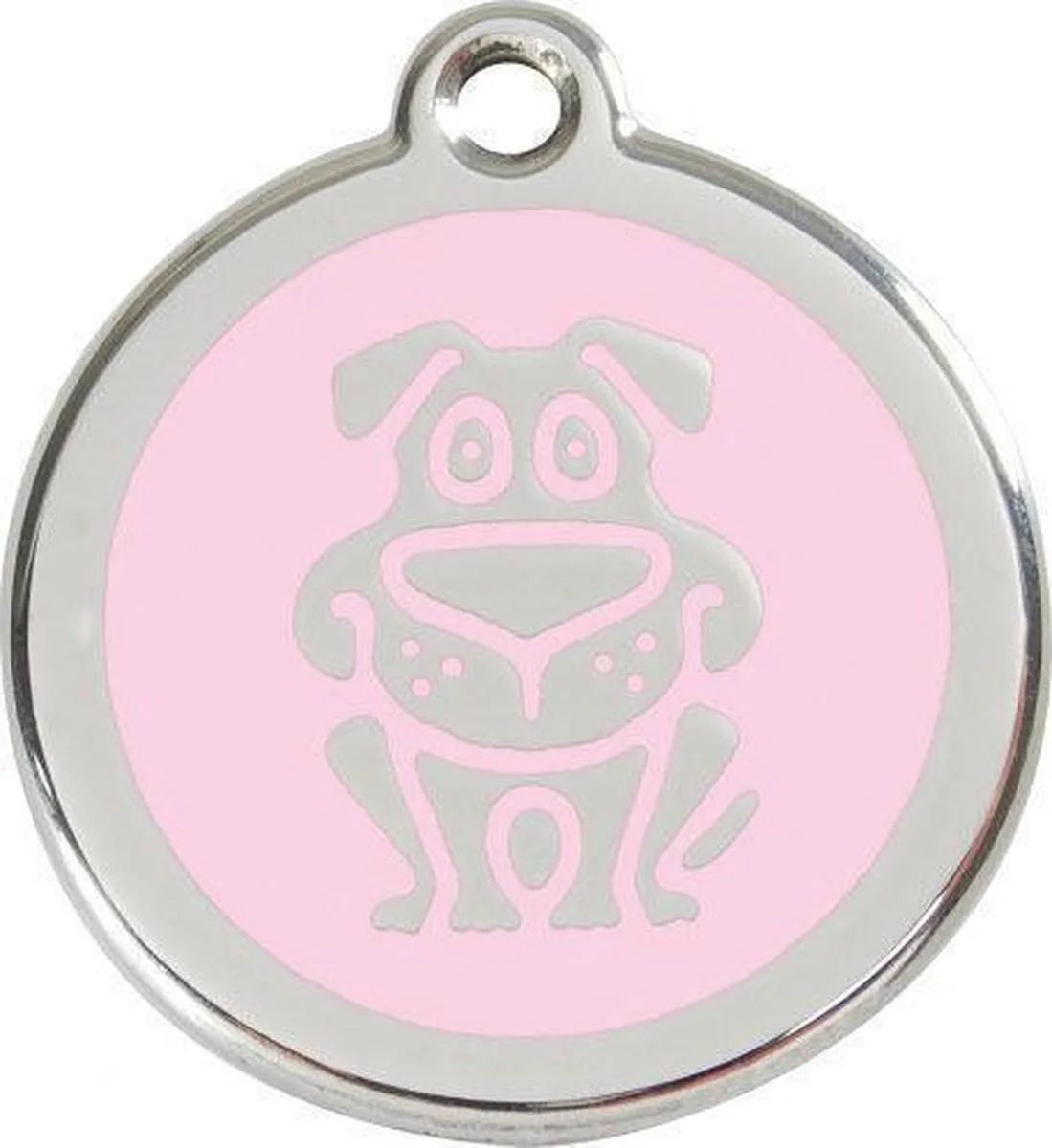 Hondenpenning 30 mm hond roze von Red Dingo in Roze met hond – Produktfoto