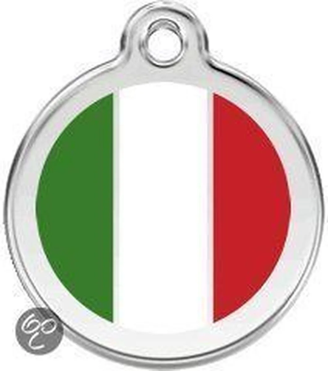 Hondenpenning 30 mm Italië Italiaanse vlag van Red Dingo in Italië vlag – productfoto