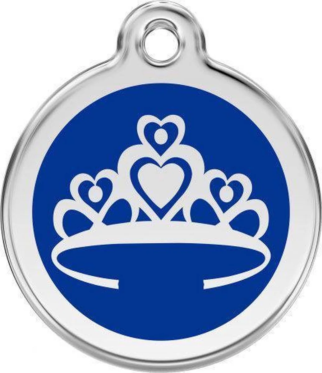 Hondenpenning 30 mm kroon donkerblauw by Red Dingo in Blue – product photo