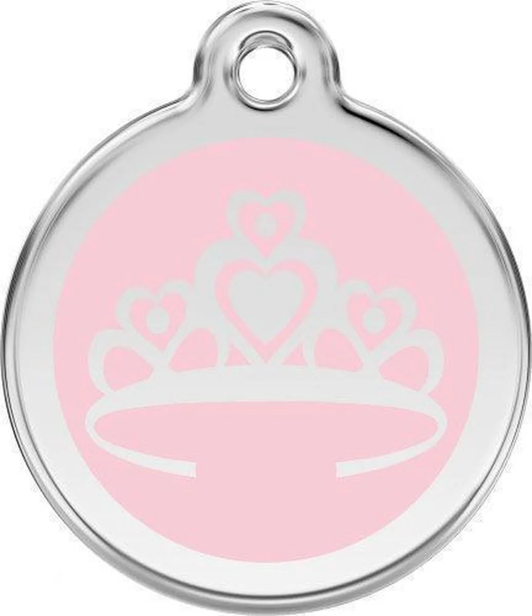 Hondenpenning 30 mm kroon by Red Dingo in Pink – product photo