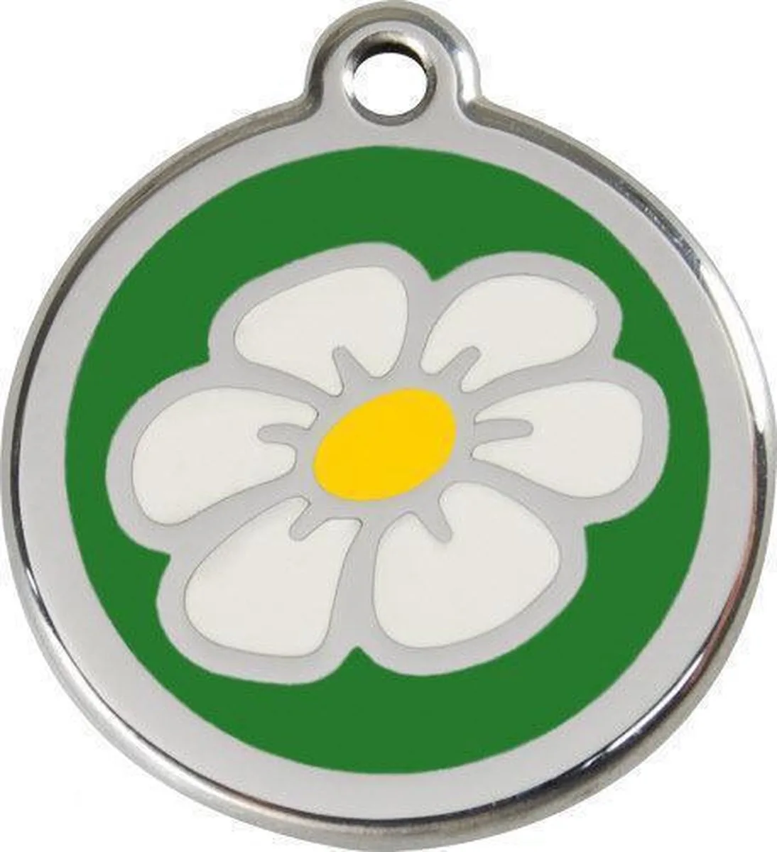 Hondenpenning 30 mm madeliefje groen de Red Dingo en Groen met madeliefje – photo produit