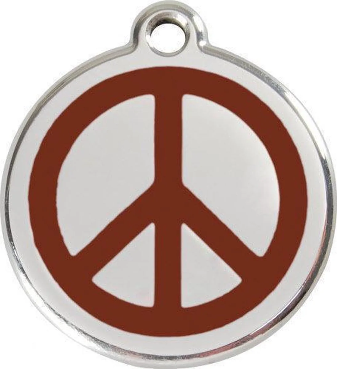 Hondenpenning 30 mm peace von Red Dingo in Braun – Produktfoto