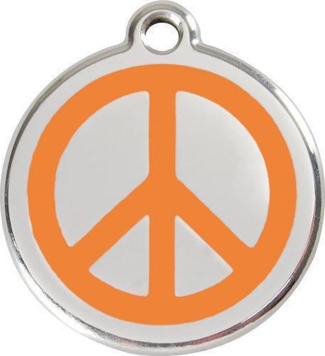 Hondenpenning 30 mm peace von Red Dingo in Orange – Produktfoto
