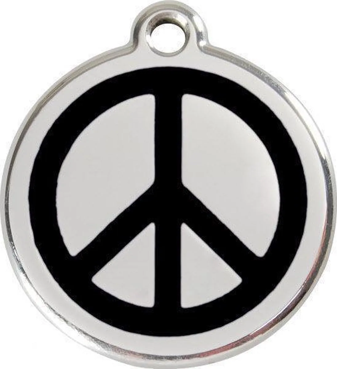 Hondenpenning 30 mm peace zwart van Red Dingo in Zwart peace – productfoto