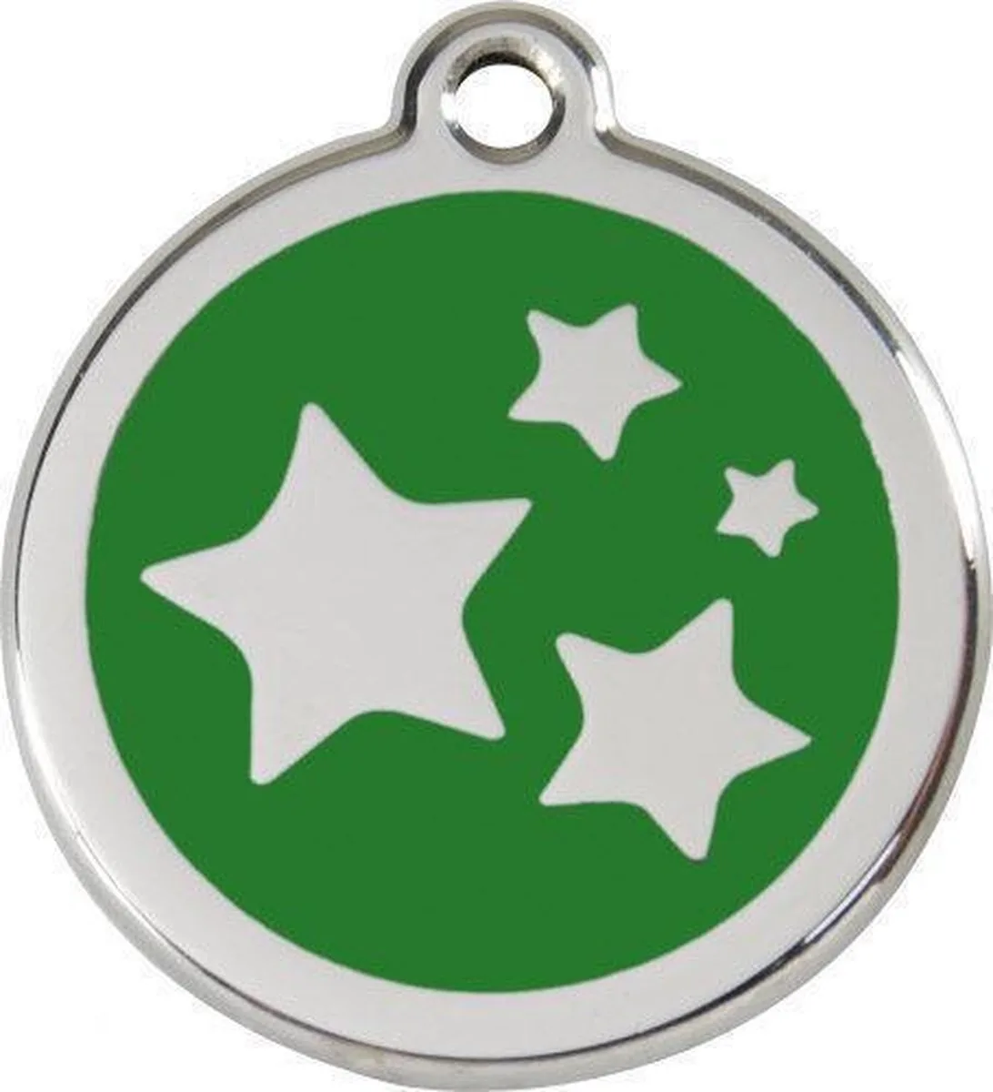 Hondenpenning 30 mm sterren groen by Red Dingo in Groen met sterren – product photo