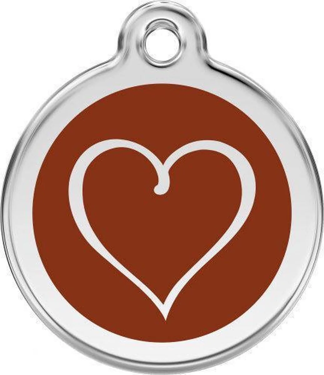 Hondenpenning 30 mm tribal hart von Red Dingo in Braun – Produktfoto
