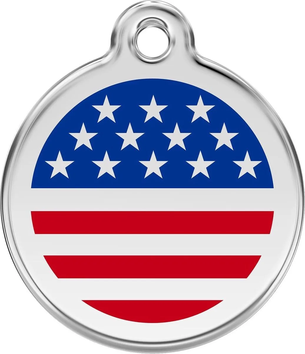 Hondenpenning 30 mm USA Amerika Amerikaanse vlag de Red Dingo en Amerika vlag – photo produit