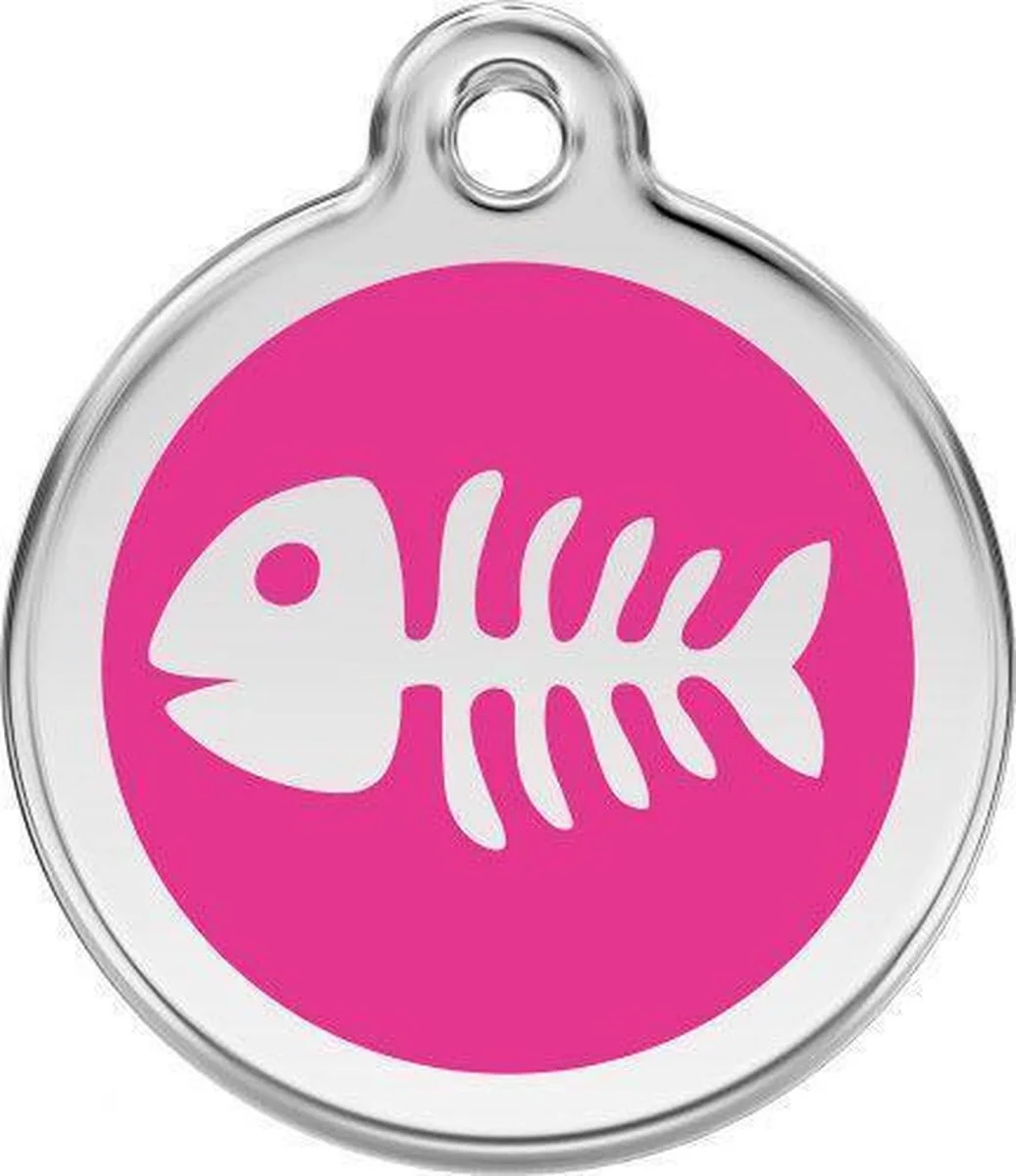 Hondenpenning 30 mm visgraat hard von Red Dingo in Rosa – Produktfoto