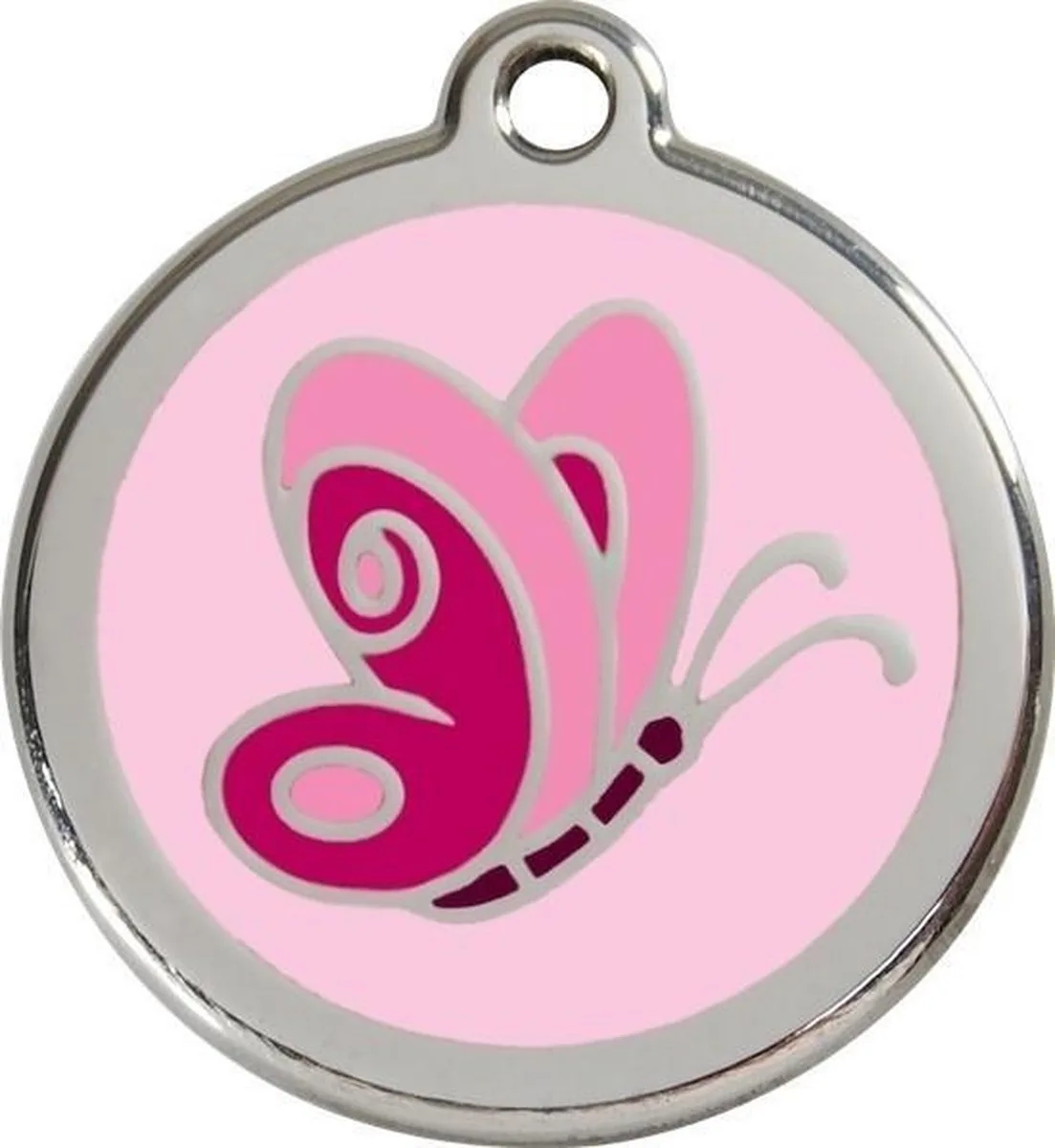 Hondenpenning 30 mm vlinder roze by Red Dingo in Roze vlinder – product photo