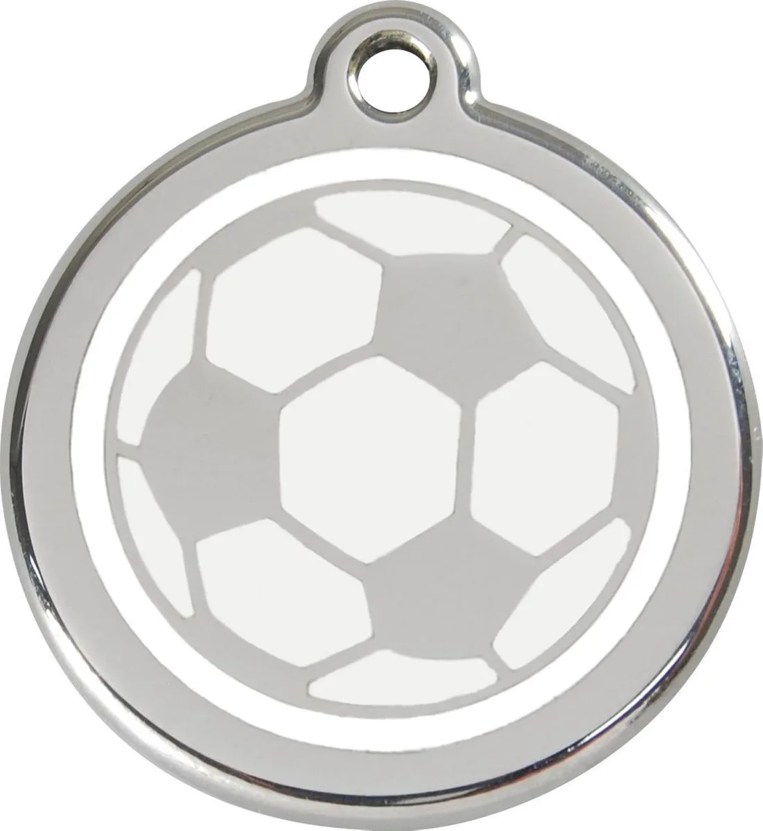 Hondenpenning 30 mm voetbal bal von Red Dingo in Wit voetbal – Produktfoto
