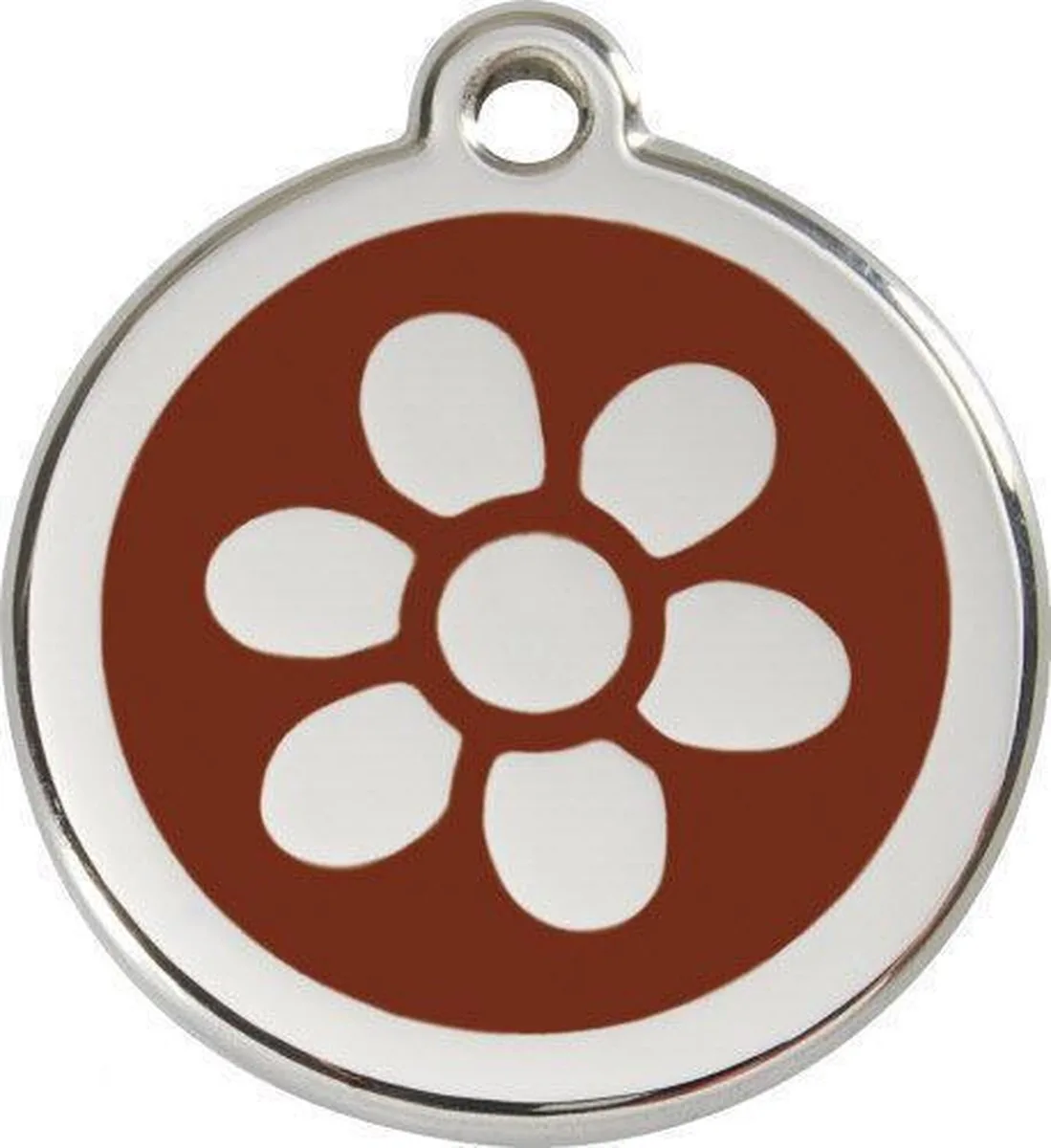 Hondenpenning 38 mm bloem van Red Dingo in Bruin – productfoto