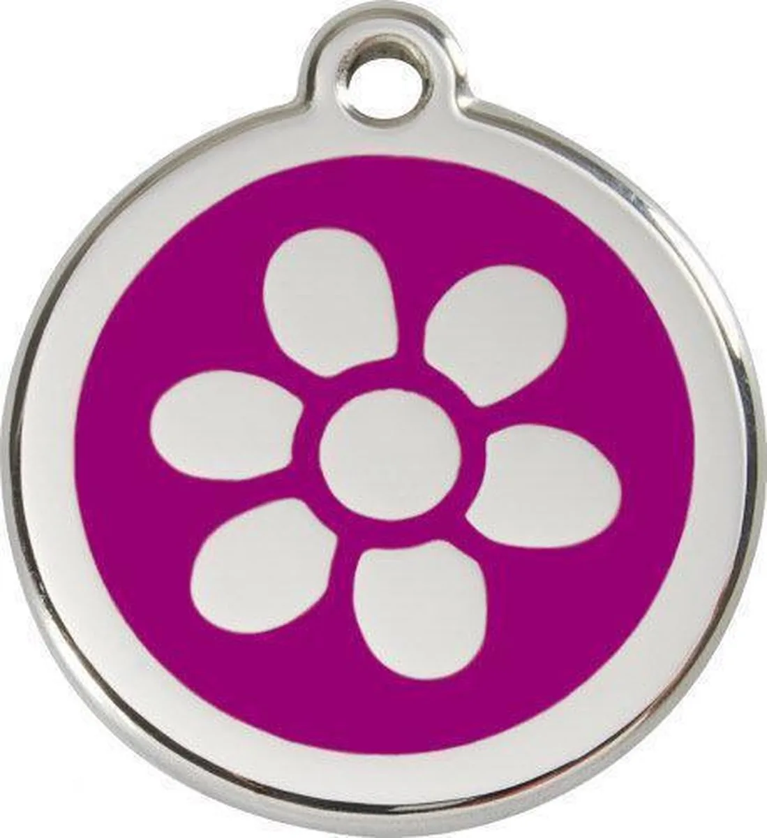 Hondenpenning 38 mm bloem paars by Red Dingo in Paars met bloem – product photo