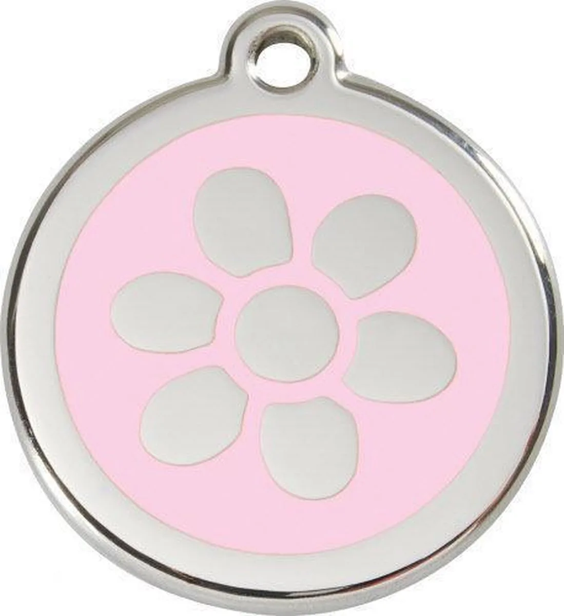 Hondenpenning 38 mm bloem von Red Dingo in Rosa – Produktfoto
