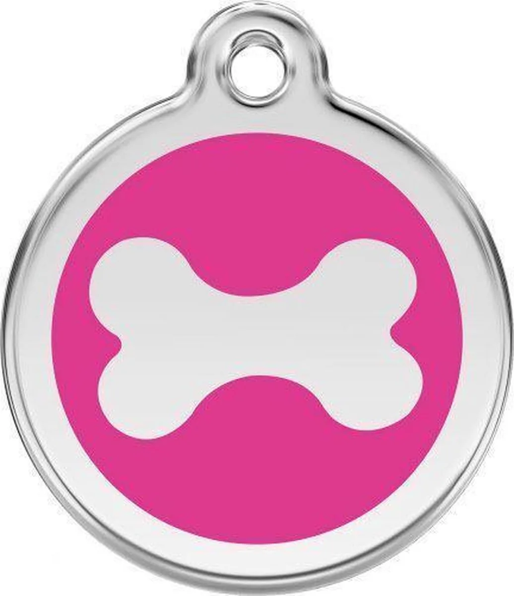 Hondenpenning 38 mm bot hard by Red Dingo in Pink – product photo