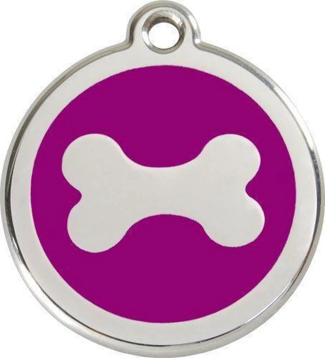 Hondenpenning 38 mm bot de Red Dingo en Violet – photo produit