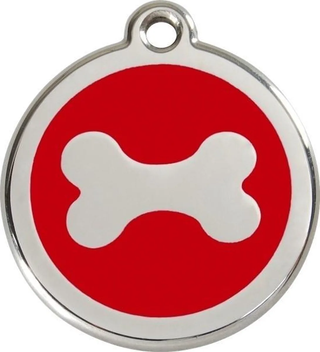 Hondenpenning 38 mm bot rood by Red Dingo in Rood met bot – product photo