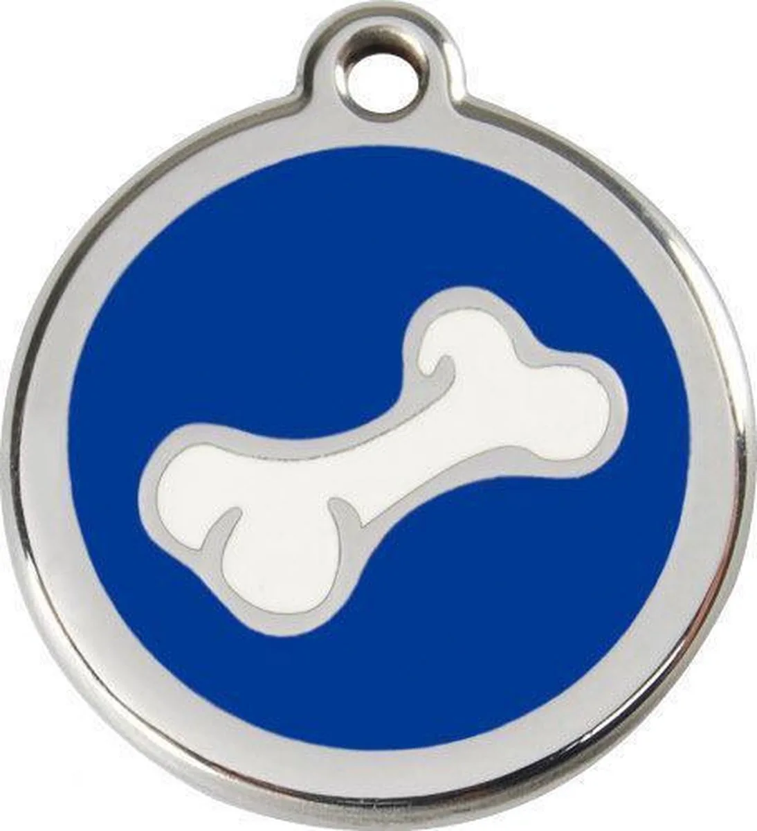 Hondenpenning 38 mm botje donkerblauw van Red Dingo in Donkerblauw met botje – productfoto