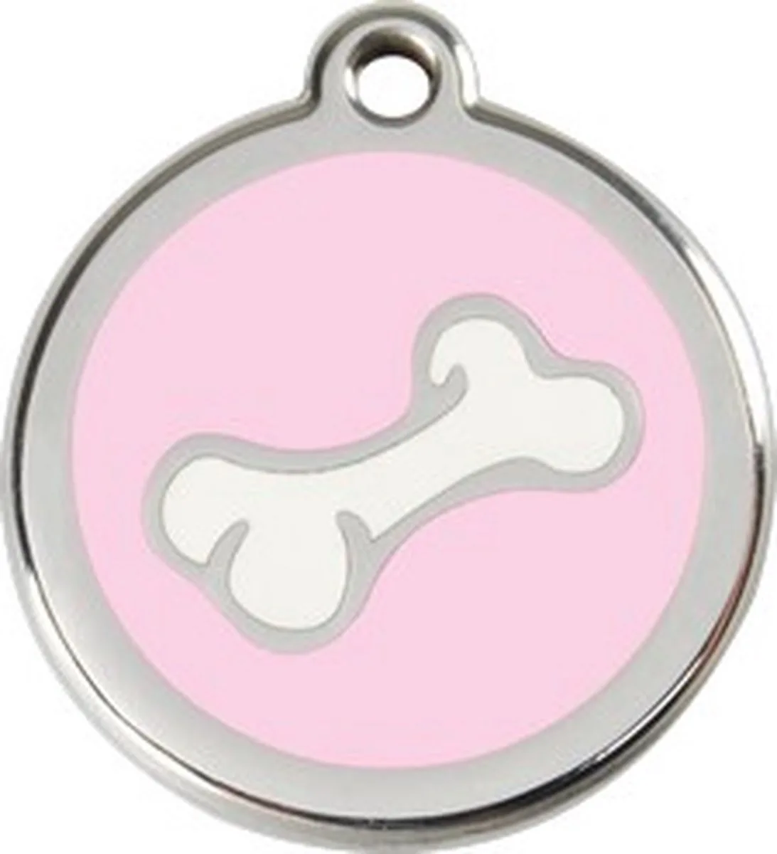 Hondenpenning 38 mm botje roze van Red Dingo in Roze met botje – productfoto