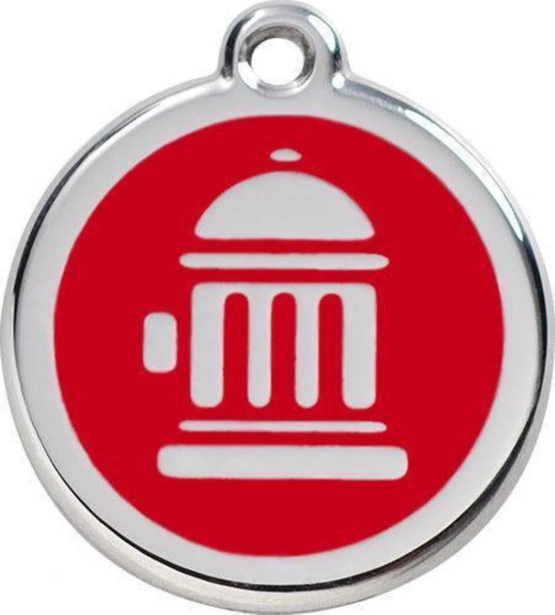 Hondenpenning 38 mm brandkraan rood van Red Dingo in Rood met brandkraan – productfoto