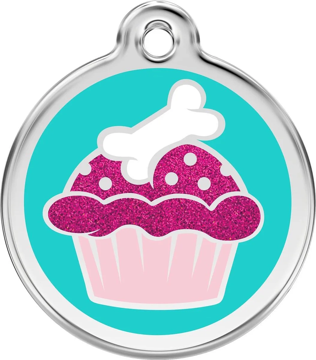 Hondenpenning 38 mm fra Red Dingo i Cupcake glitter – produktbillede