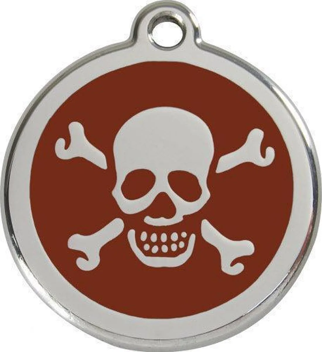 Hondenpenning 38 mm doodshoofd bruin van Red Dingo in Bruin met doodshoofd – productfoto