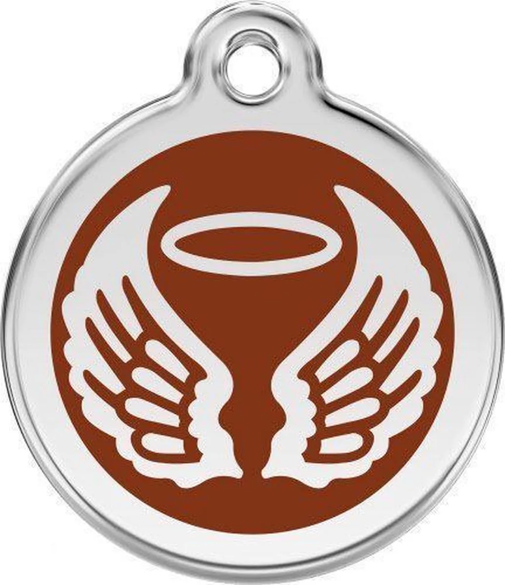 Hondenpenning 38 mm engelenvleugels de Red Dingo en Marron – photo produit